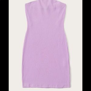 Purple Rib-knit Tube Dress